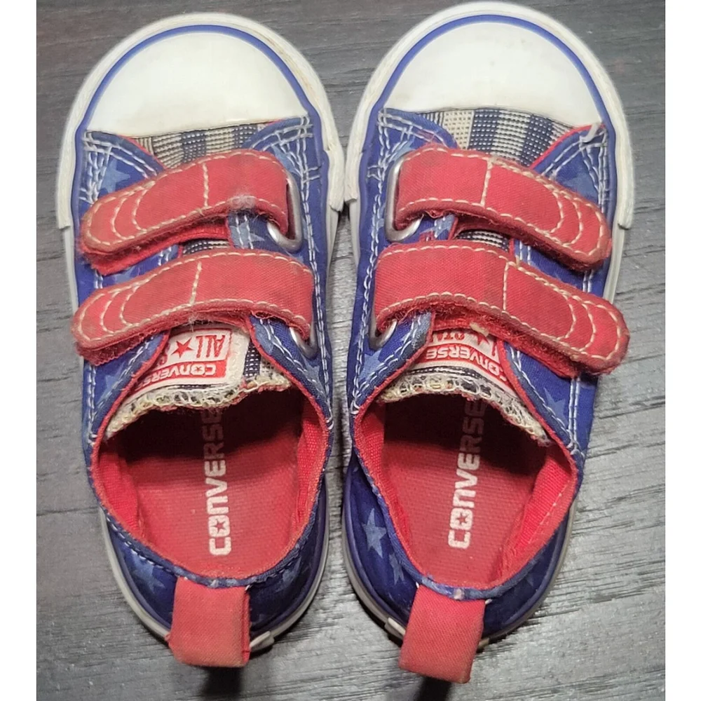 Converse Chuck Taylor All Star Easy On Hook And Loop Plaid Toddler Size 6